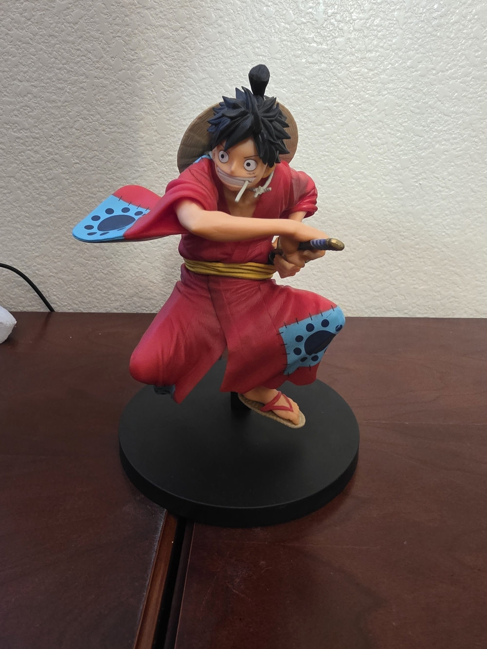 King Of Artists One Piece Monkey D. Luffy Red Kimono With Sword PVC Figurine